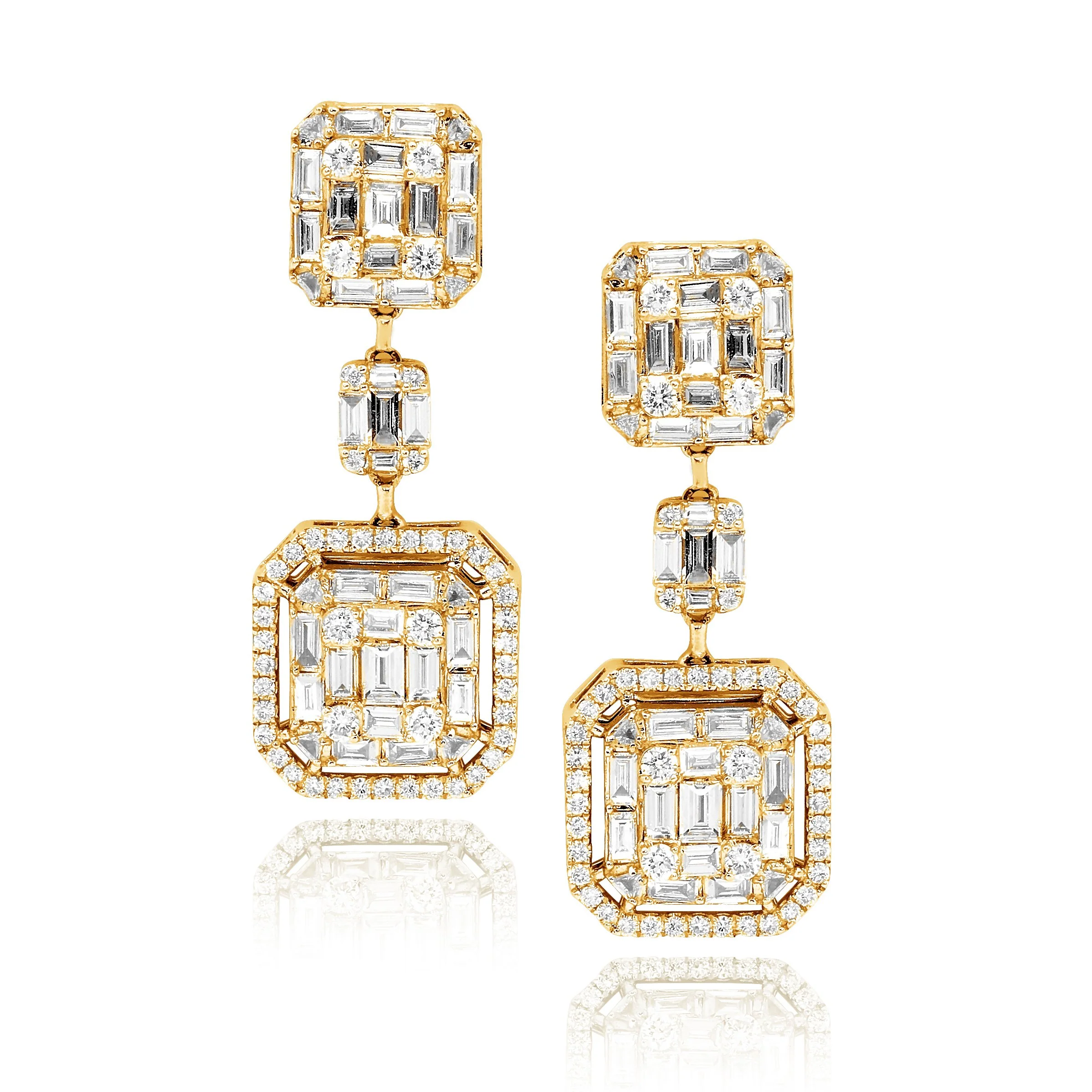 Art Deco Diamond Earrings - Image 3
