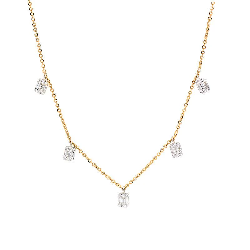 Art Deco Diamond Charm Necklace - Image 3
