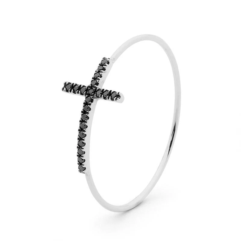 Gold & Black Diamond Cross Ring - Image 3