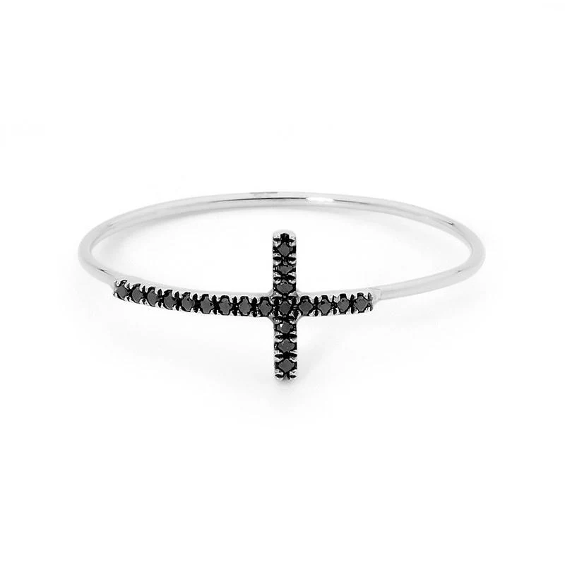 Gold & Black Diamond Cross Ring - Image 6