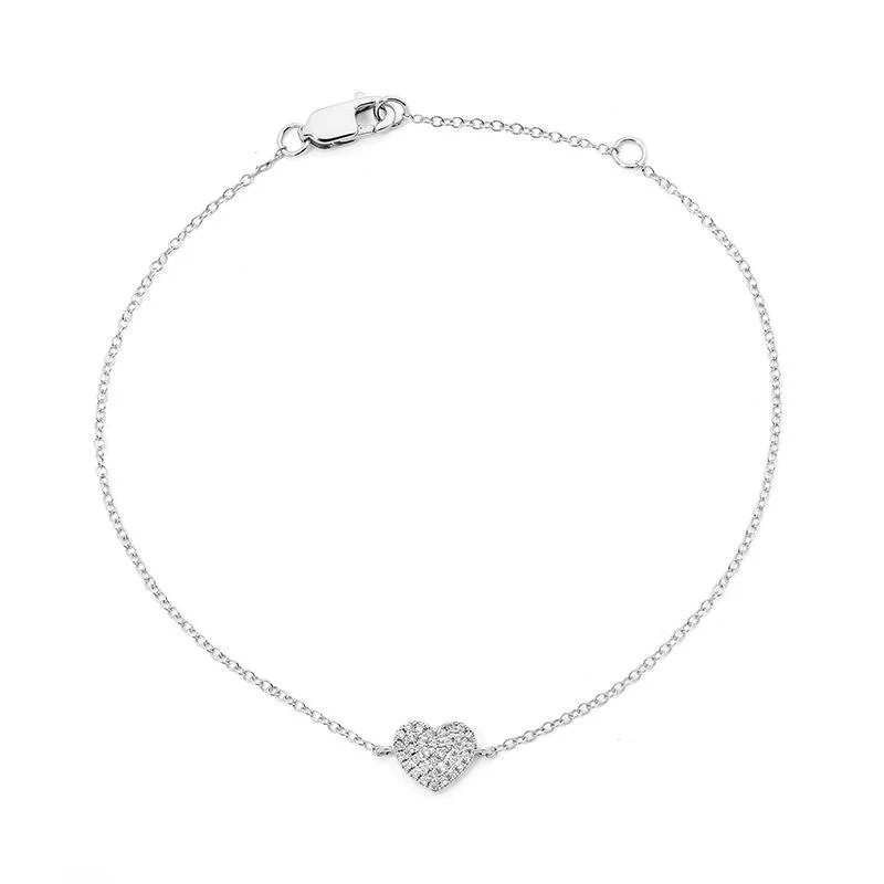 Love Heart Pave Diamond Chain Bracelet - Image 3