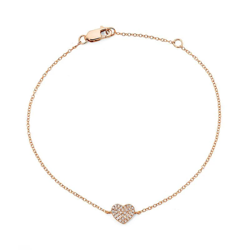 Love Heart Pave Diamond Chain Bracelet - Image 4