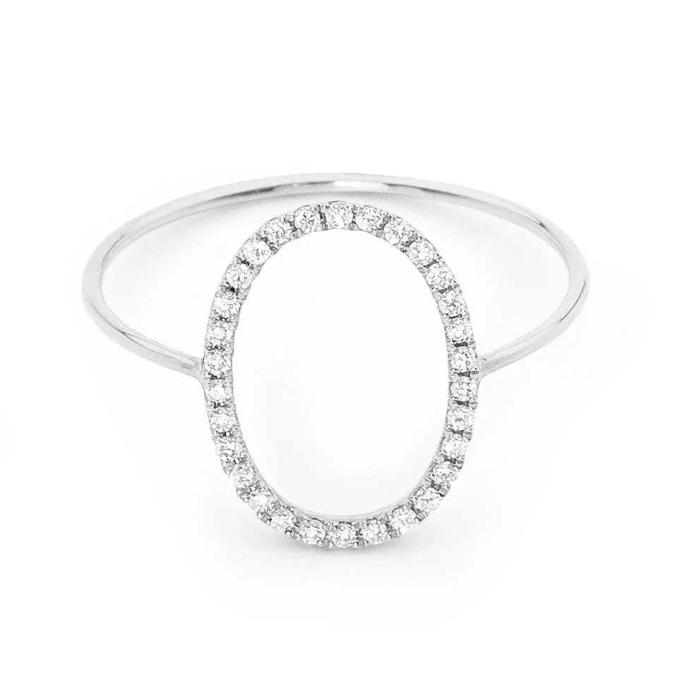 Oval Silhouette Fine Diamond Ring - Image 6