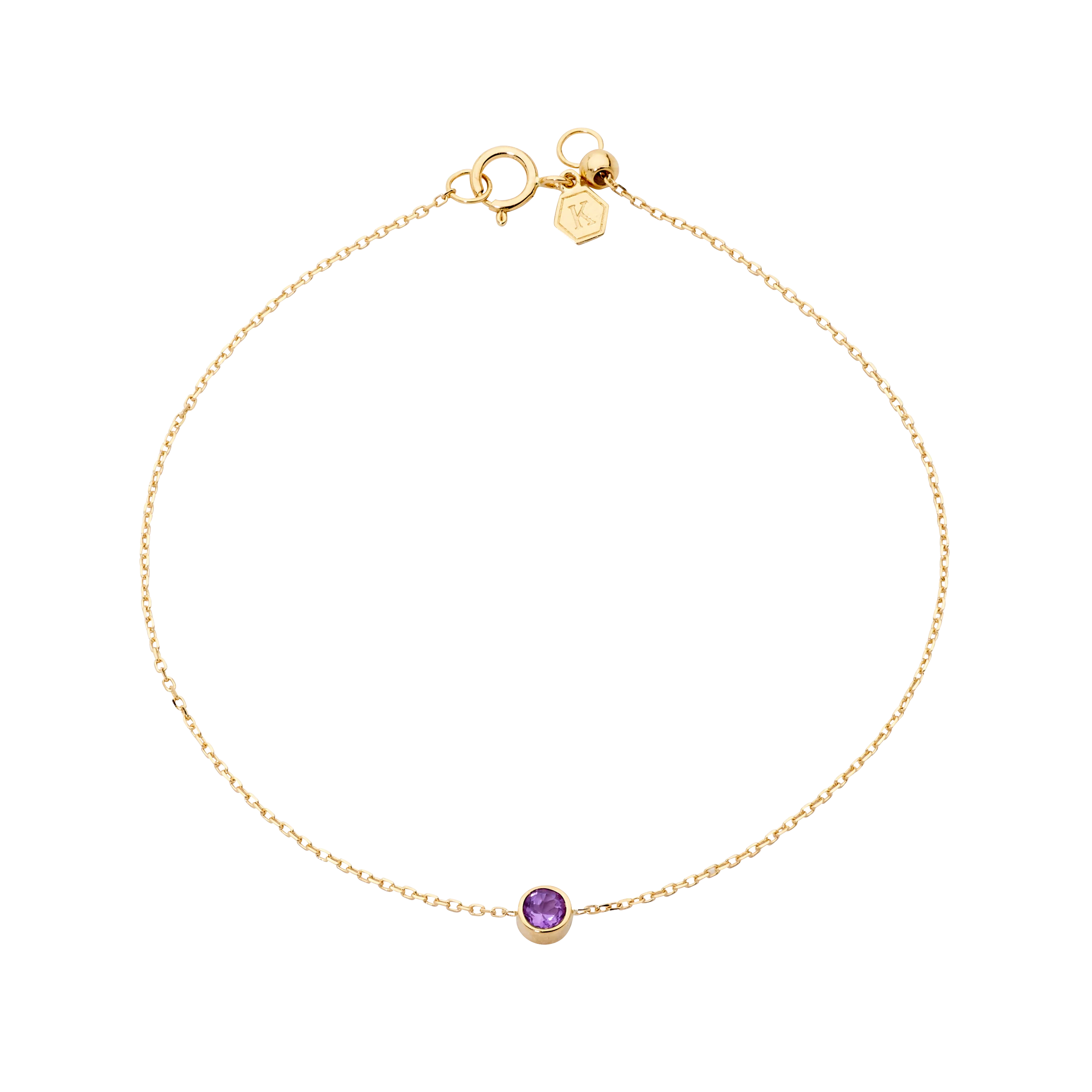 Petite Amethyst Birthstone Bracelet - Image 3