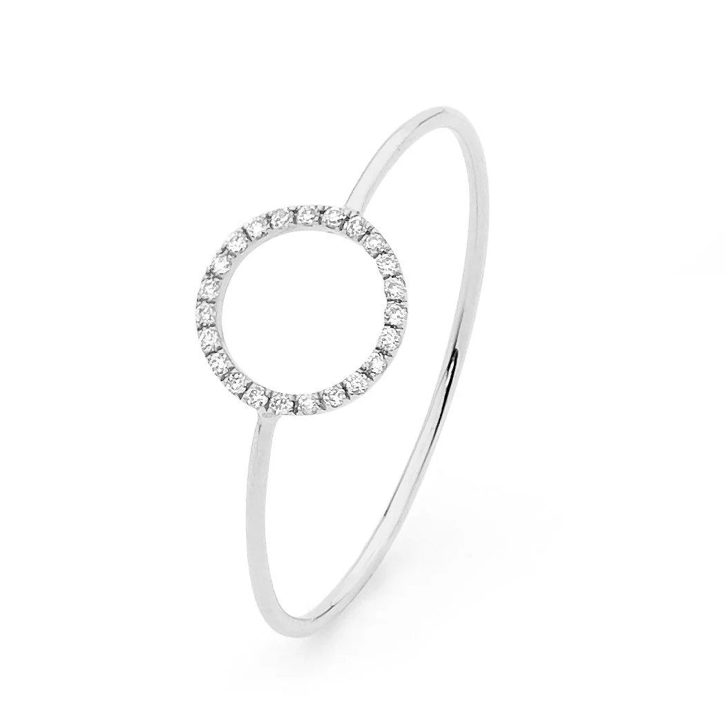 Petite Diamond Circle Silhouette Ring - Image 3