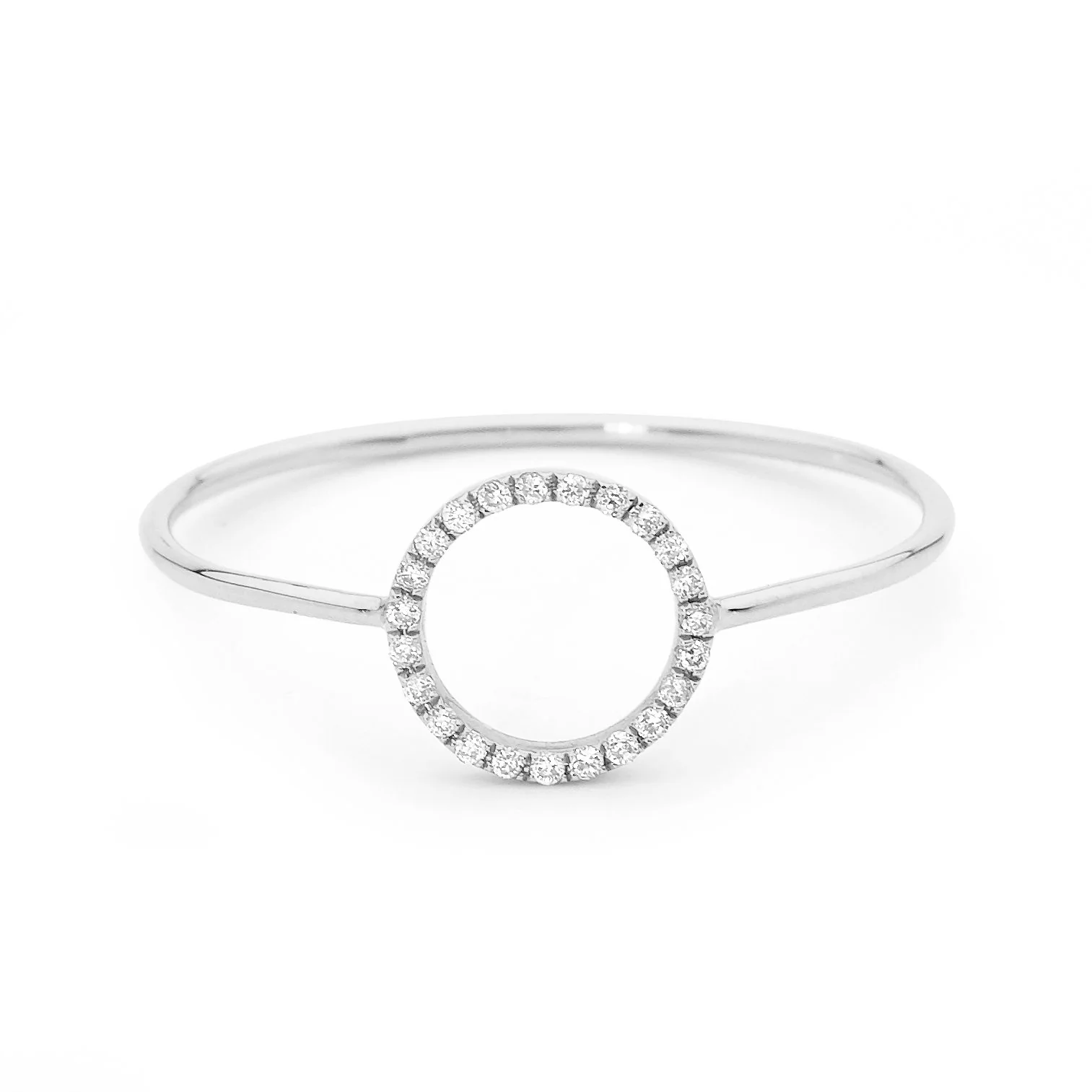 Petite Diamond Circle Silhouette Ring - Image 4