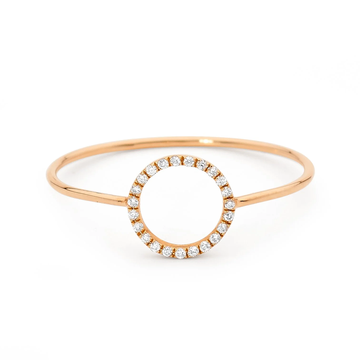 Petite Diamond Circle Silhouette Ring - Image 5