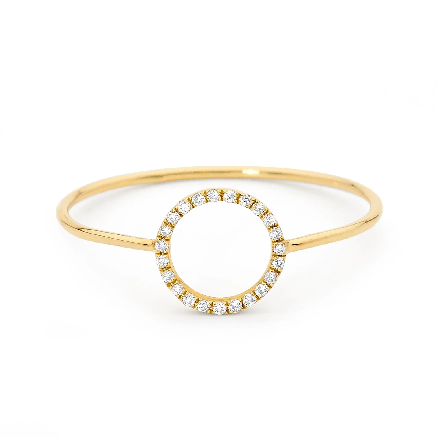 Petite Diamond Circle Silhouette Ring - Image 6