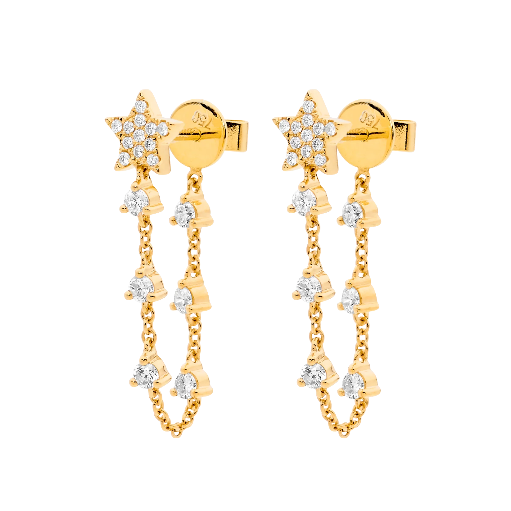 Stardust Drop Chain Earrings - Image 3