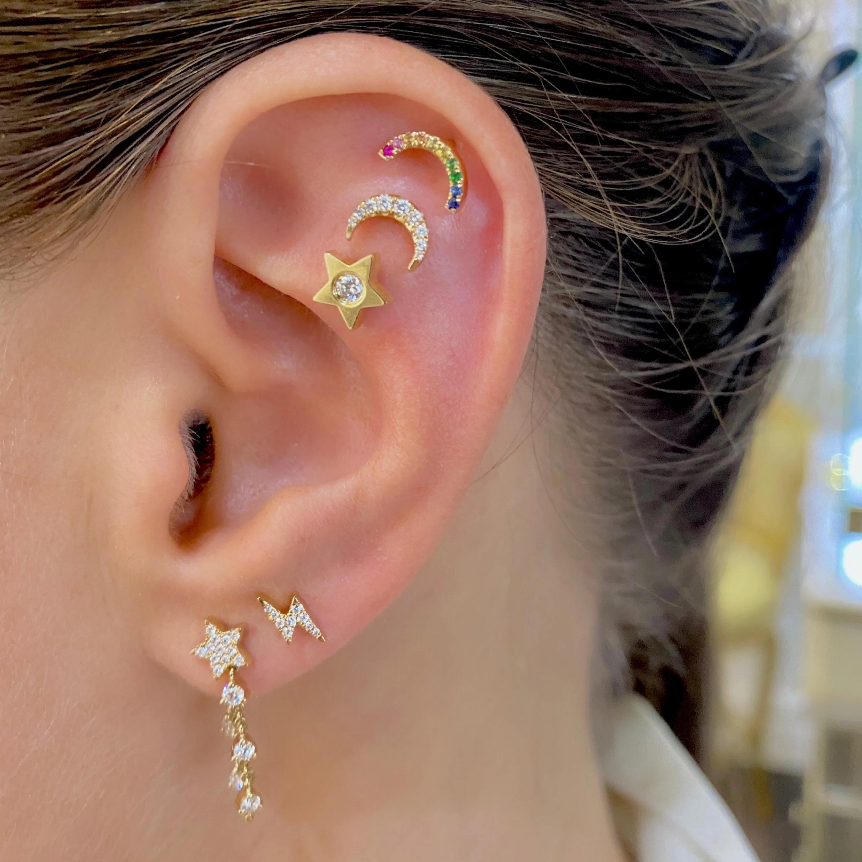 Stardust Drop Chain Earrings - Image 5