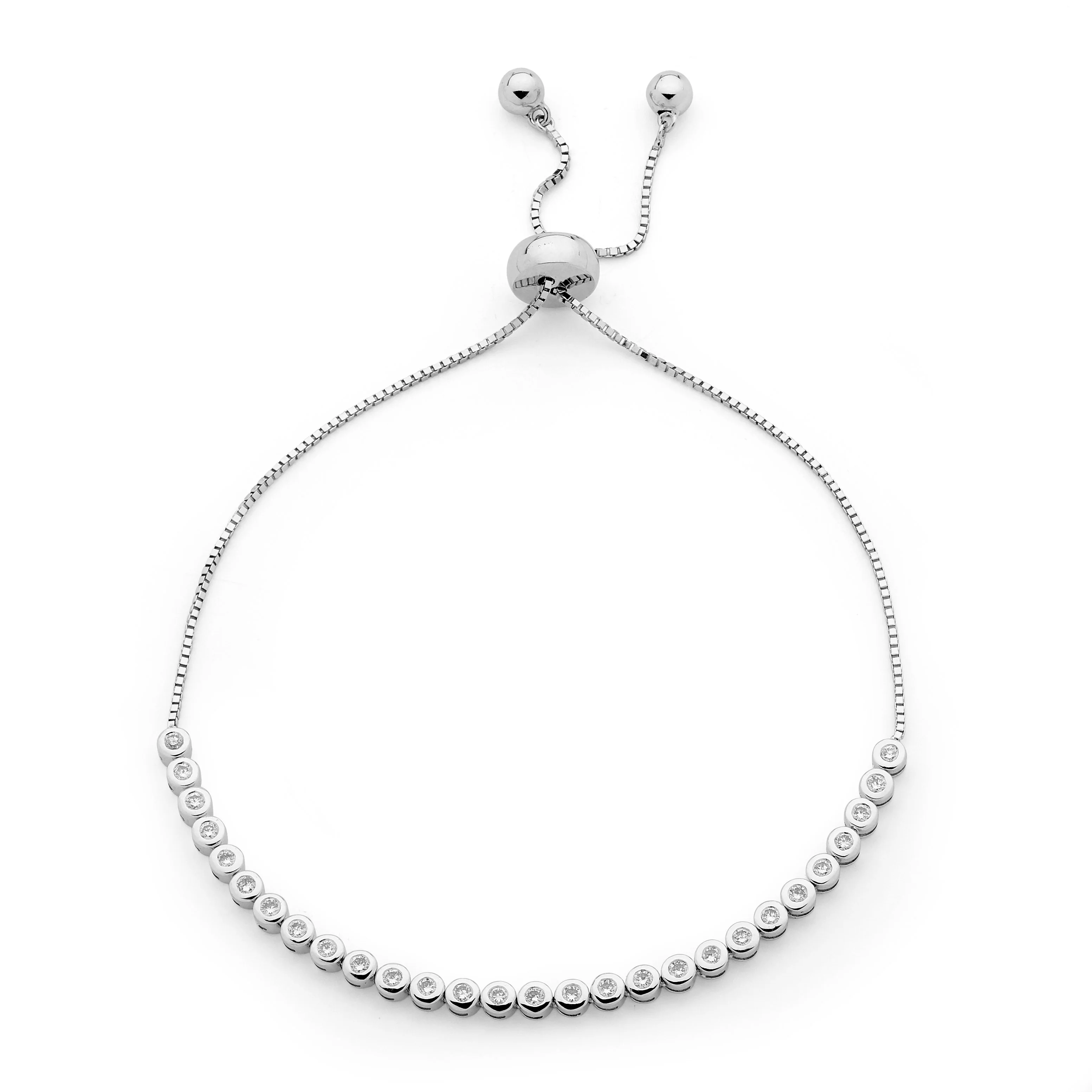Fine Bezel Set Diamond Pull Bracelet - Image 3