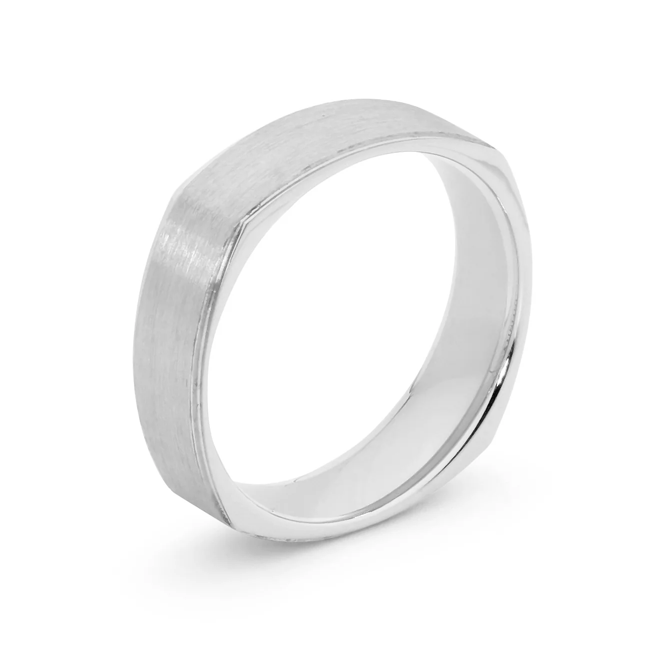 Two Tone Beveled Edge Square Band - Image 4