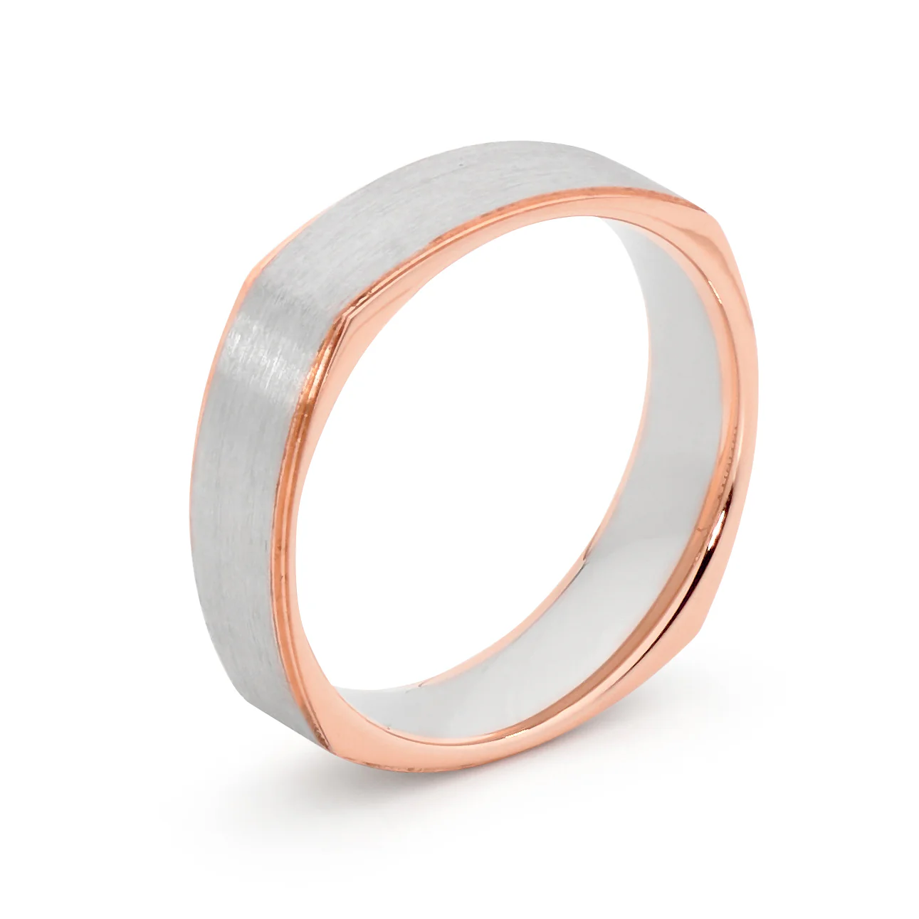 Two Tone Beveled Edge Square Band - Image 5
